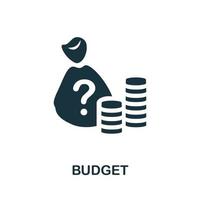 Budget-Symbol. einfaches element aus der betriebsführungssammlung. Symbol für kreatives Budget für Webdesign, Vorlagen, Infografiken und mehr vektor