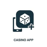 Casino-App-Symbol. einfaches Element aus der Casino-Sammlung. kreatives Casino-App-Symbol für Webdesign, Vorlagen, Infografiken und mehr vektor