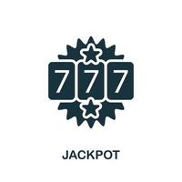 Jackpot-Symbol. einfaches Element aus der Casino-Sammlung. kreatives Jackpot-Symbol für Webdesign, Vorlagen, Infografiken und mehr vektor