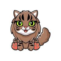 söt sibirisk katt tecknad serie Sammanträde vektor