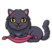 niedlicher Hochlandfalten-Katzen-Cartoon auf dem Kissen vektor