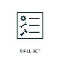 Skill-Set-Symbol. einfaches element aus der betriebsführungssammlung. Symbol für kreative Fähigkeiten für Webdesign, Vorlagen, Infografiken und mehr vektor