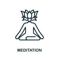 Meditationssymbol aus der Sammlung alternativer Medizin. Einfaches Meditationssymbol für Vorlagen, Webdesign und Infografiken vektor