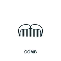 Kamm-Symbol aus der Friseurkollektion. einfaches Kammsymbol für Linienelemente für Vorlagen, Webdesign und Infografiken vektor