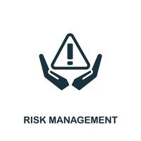 Risikomanagement-Symbol. einfaches element aus der sammlung von unternehmensorganisationen. Symbol für kreatives Risikomanagement für Webdesign, Vorlagen, Infografiken und mehr vektor