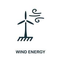Windenergie-Symbol. einfaches Element aus der Sammlung alternativer Energien. kreatives Windenergie-Symbol für Webdesign, Vorlagen, Infografiken und mehr vektor