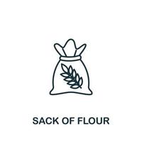 Sack Mehl-Symbol aus der Bäckerei-Sammlung. einfaches Linienelement Sack Mehlsymbol für Vorlagen, Webdesign und Infografiken vektor