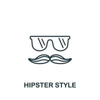 Hipster-Stil-Ikone aus der Friseurkollektion. einfaches Linienelement-Hipster-Stilsymbol für Vorlagen, Webdesign und Infografiken vektor