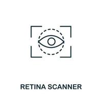 Retina-Scanner-Symbol aus der Cyber-Sicherheitssammlung. Einfaches Retina-Scanner-Symbol für Vorlagen, Webdesign und Infografiken vektor