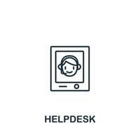 Helpdesk-Symbol aus der Kundendienstsammlung. einfaches Linienelement-Helpdesk-Symbol für Vorlagen, Webdesign und Infografiken vektor