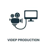 Video-Produktionssymbol. einfache illustration aus der kreativpaketsammlung. kreatives videp-produktionssymbol für webdesign, vorlagen, infografiken und mehr vektor