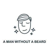 en man utan en skägg ikon från barberare affär samling. enkel linje element en man utan en skägg symbol för mallar, webb design och infographics vektor