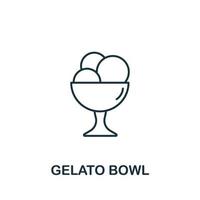 Gelato-Schüssel-Symbol aus der Bäckerei-Kollektion. einfaches Linienelement Gelato Bowl Symbol für Vorlagen, Webdesign und Infografiken vektor