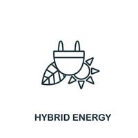 Hybrid-Energie-Symbol aus der Sammlung sauberer Energie. einfaches Linienelement-Hybridenergiesymbol für Vorlagen, Webdesign und Infografiken vektor