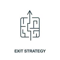 Exit-Strategie-Symbol aus der Crowdfunding-Sammlung. einfaches Line-Exit-Strategie-Symbol für Vorlagen, Webdesign und Infografiken vektor