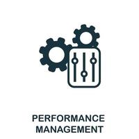 Performance-Management-Symbol. einfaches element aus der betriebsführungssammlung. Symbol für kreatives Leistungsmanagement für Webdesign, Vorlagen, Infografiken und mehr vektor