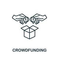 crowdfunding ikon från crowdfunding samling. enkel linje crowdfunding ikon för mallar, webb design och infographics vektor