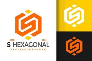 brev s hexagonal logotyp logotyper design element stock vektor illustration mall