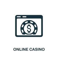 Online-Casino-Symbol. einfaches Element aus der Casino-Sammlung. kreatives Online-Casino-Symbol für Webdesign, Vorlagen, Infografiken und mehr vektor