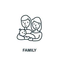familj ikon från bebis saker samling. enkel linje element familj symbol för mallar, webb design och infographics vektor