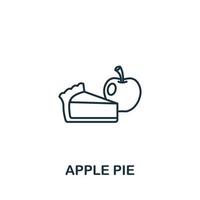 Apfelkuchen-Ikone aus der Bäckereisammlung. einfaches Linienelement Apfelkuchensymbol für Vorlagen, Webdesign und Infografiken vektor