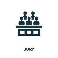 jury ikon. svartvit enkel element från civil rättigheter samling. kreativ jury ikon för webb design, mallar, infographics och Mer vektor