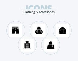 Kleidung und Accessoires Glyphen-Icon-Pack 5 Icon-Design. . Tasche. Geldbeutel vektor
