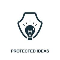 Symbol für geschützte Ideen. einfache Illustration aus der Sammlung digitaler Gesetze. Symbol für kreative geschützte Ideen für Webdesign, Vorlagen, Infografiken und mehr vektor
