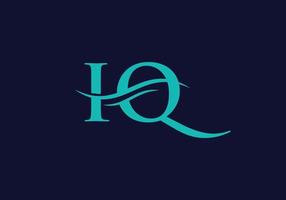 Swoosh-Buchstabe iq-Logo-Design für Geschäfts- und Firmenidentität. Wasserwelle iq-Logo vektor