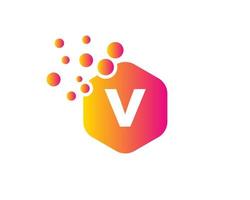 buchstabe v logo für technologiesymbol vektor