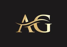 kreativer AG-Brief mit Luxuskonzept. modernes ag-logo-design für geschäfts- und firmenidentität vektor