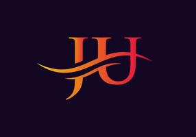 modernes Ju-Logo-Design für Geschäfts- und Firmenidentität. kreativer ju-brief mit luxuskonzept vektor