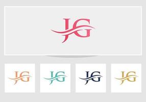 kreativ jg brev med lyx begrepp. modern jg logotyp design för företag och företag identitet vektor