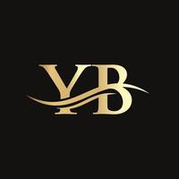 Swoosh-Buchstabe Yb-Logo-Design für Geschäfts- und Firmenidentität. wasserwelle yb-logo vektor
