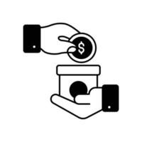 Geben Sie Geld Vektor Icon Glyphe Stil Illustration. eps 10-Datei