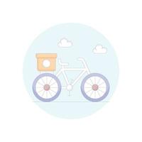 Fahrrad Lieferung Vektor Icon gefüllt Umriss Stil Illustration. eps 10-Datei