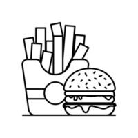 pommes frites, vektor, symbol, linie, stil, illustration. eps 10-Datei vektor