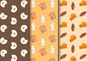 Kostenlose Cute Breakfast Food Patterns vektor