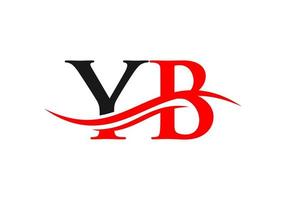 Wasserwelle yb Logovektor. Swoosh-Buchstabe Yb-Logo-Design für Geschäfts- und Firmenidentität vektor