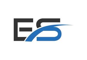 es-Brief-Logo-Design, mit Swoosh, Vektor-Design-Konzept vektor