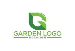 grünes Garten-Logo-Design, Vektor-Design-Vorlage vektor