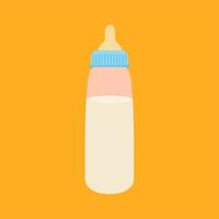Babymilchflaschenvektor-Designillustration lokalisiert auf Farbhintergrund. Milchprodukt. isolierte Vektorillustration im Cartoon-Stil vektor