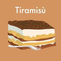 tiramisu ikon och klistermärke vektor