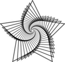 halvton spiral logotyp uppsättning. stjärna form prickad isolerat på de vit bakgrund. halvton tyg design. halvton cirkel prickar textur. vektor design element för olika syften.