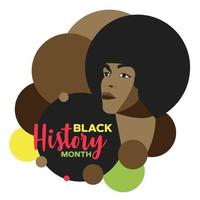 affisch med flicka, afrikansk amerikan kvinnor, svart historia månad, människor av Färg vektor