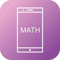 schöne Mathematik auf dem mobilen Linienvektorsymbol vektor