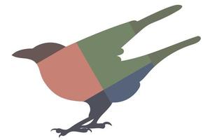 Vektorrabe, Krähe, Corvus stehend, farbige Silhouette eines Wildvogels, polygonale Abstraktion vektor