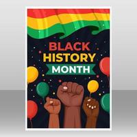 svart historia månad affisch mall vektor