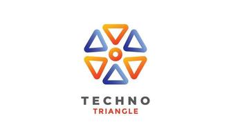 logotyp design triangel sexhörning minimalism vektor