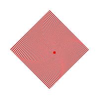 röd vågig förvrängd rader spiral fyrkant optisk illusion vektor. vektor